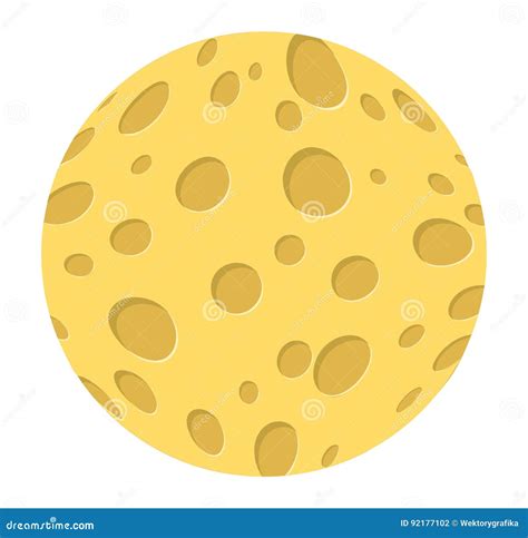 Cartoon Cheese Moon Vector Symbol Icon Design Stock Vector