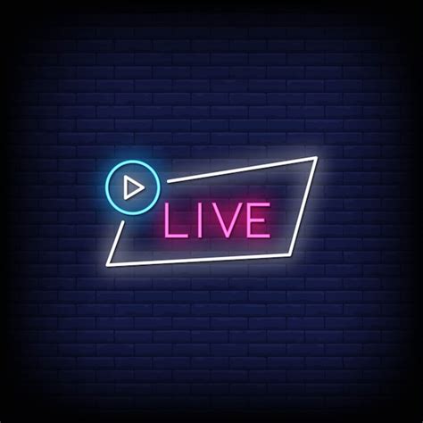 Premium Vector Live Neon Signs Style Text