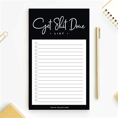 Buy Bliss Collections To Do List Notepad Get Stuff Done Magnetic