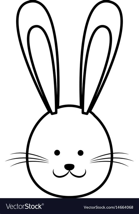 Bunny face live partie 2 popup sound éphémère. Cute easter bunny face line Royalty Free Vector Image