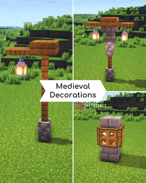 The Screenshot Shows How To Make Medieval Decorations In Minecraft
