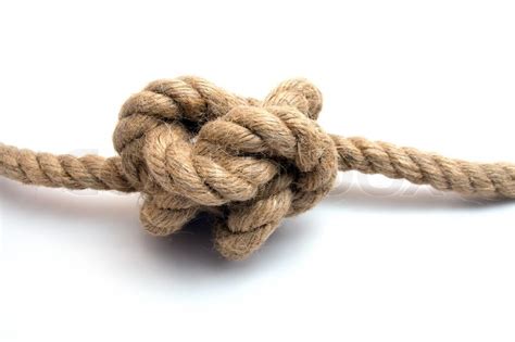 Tied Up Rope Knot Isolated On White Background Stock Photo Colourbox