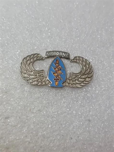 Airborne Special Forces Wings Us Army Military Hat Lapel Pin Silver