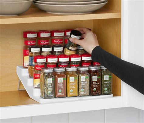 Ycoco spice racks for kitchen cabinets,bamboo 3 tier expandable spice shelf organizer for kitchen countertop and cabinet,step spice holder for jars seasonings and spice bottles. 15 Genius Ways to Organize Spices and Save Cabinet Space