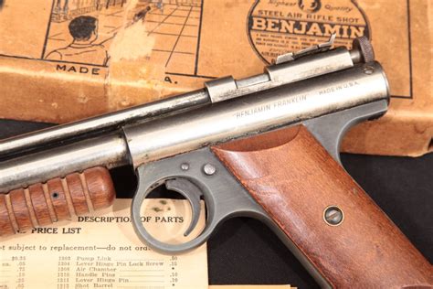 Vintage Pre 1957 Benjamin Model 130 Target Air Pistol And Box 177