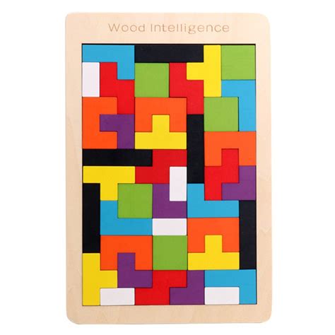 Wood Intelligence Wooden Tetris Blocks Puzzle Toy Jigsaw Intelligence