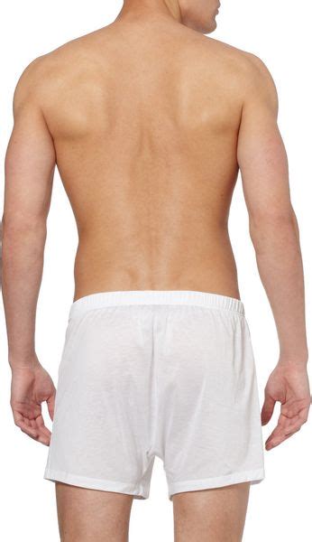 Hanro Mercerised Cotton Boxer Shorts In White For Men Lyst