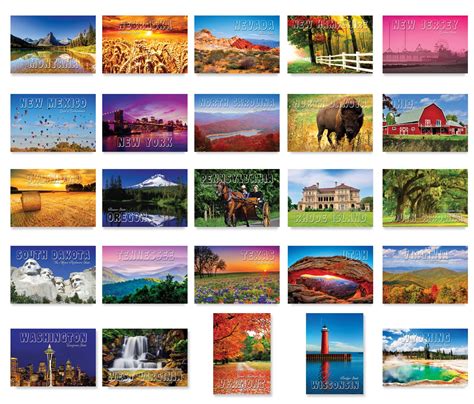 Buy AMERICA THE BEAUTIFUL Postcard Set 50 Modern Post Cards Variety