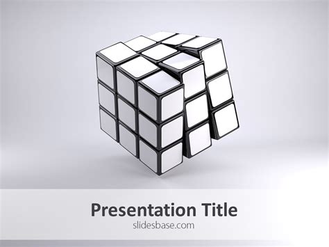 White Rubiks Cube Powerpoint Template Slidesbase