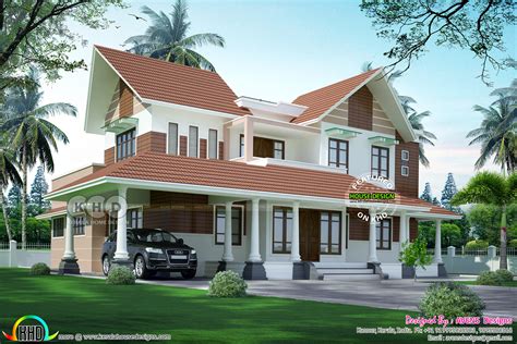 Modern Sloping Roof 4 Bedroom Home 2900 Sq Ft Kerala Home Design And