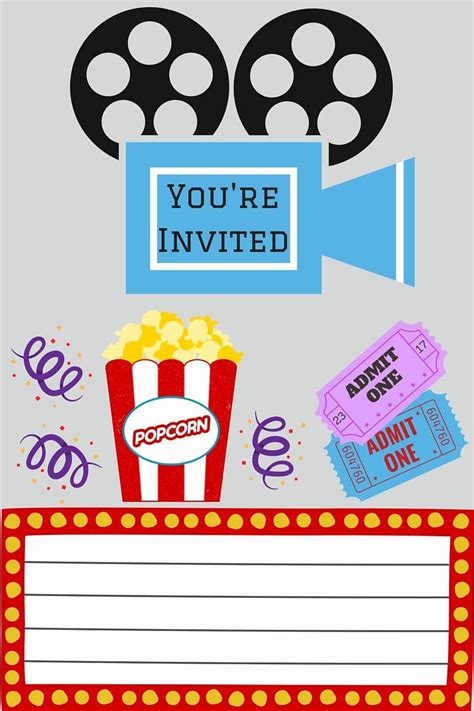 Free Printable Movie Theater Invitations
