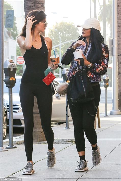 kendall and kylie jenner wear tight yoga pants and pick up some greek yogurt daily mail online