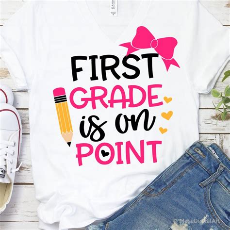 Girl First Grader Svg Back To School 1st Grade Is On Point Etsy Uk