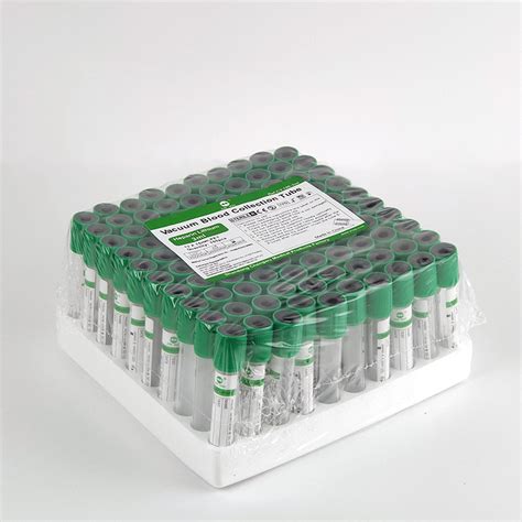 Lithium Heparin Blood Collection Tubes Green Labchem Catalog
