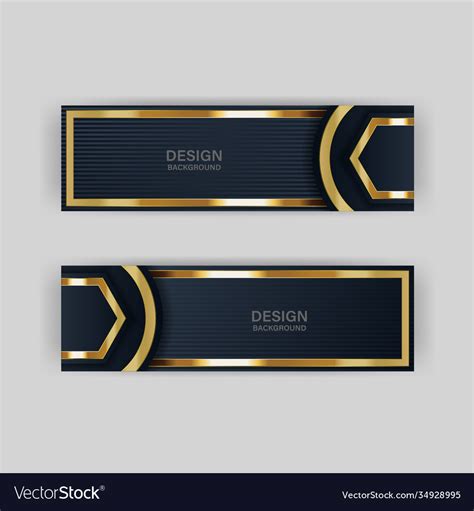 Gold Banner Design With Minimalist Modern Style Vector Image