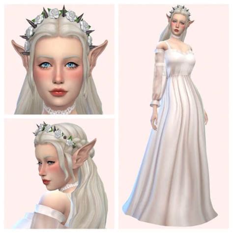 The Sims Mods Sims Elf Crown Elf Hair Dead Bride Elf Dress Sims 4