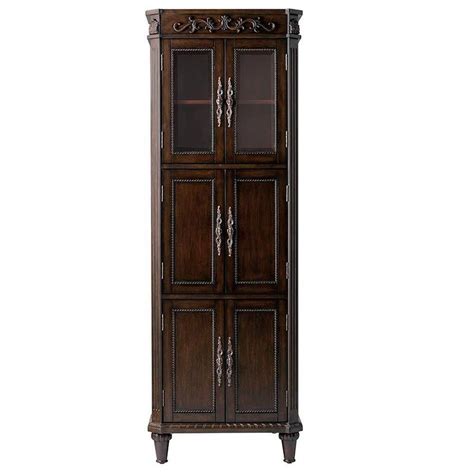 This linen cabinet has a traditional look that will allow it to be used in a bathroom, hallway, kitchen or even a living room, it can function in a multitude of different capacities. Home Decorators Collection Chelsea 25 in. W x 72 in. H x ...