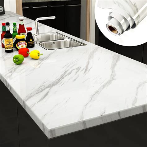 Yenhome X Inch White Marble Contact Paper For Countertops