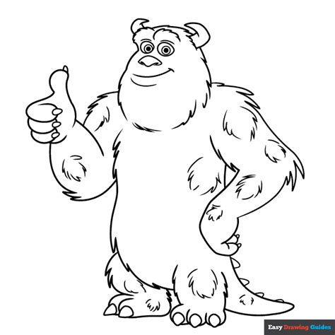 Sully From Monster Inc Coloring Page Easy Drawing Guides