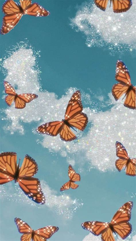 Moodboard aesthetic niche filler yellow butterfly pink. Butterfly wallpaper in 2020 | Butterfly wallpaper iphone ...