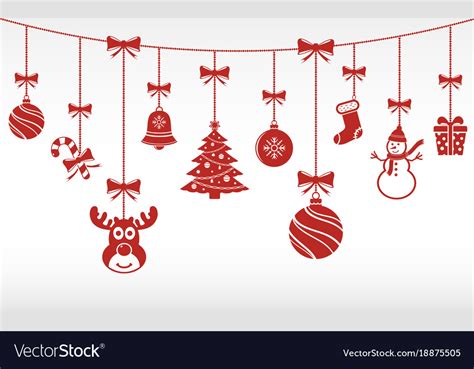 Christmas Ornaments Hanging Merry Royalty Free Vector Image