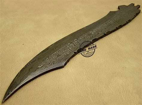 Blank Blade Damascus Bowie Knife Custom Handmade Damascus Steel