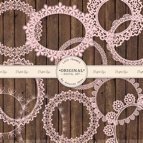 Premium Soft Pink Round Lace Frames Clipart And By Amandailkov