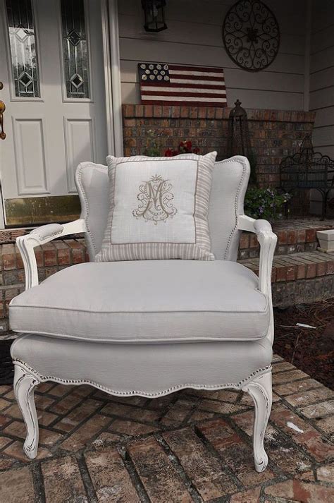 Did you know you can paint almost anything? Elegant Gray Painted Fabric Chair | Chair fabric, Painting ...