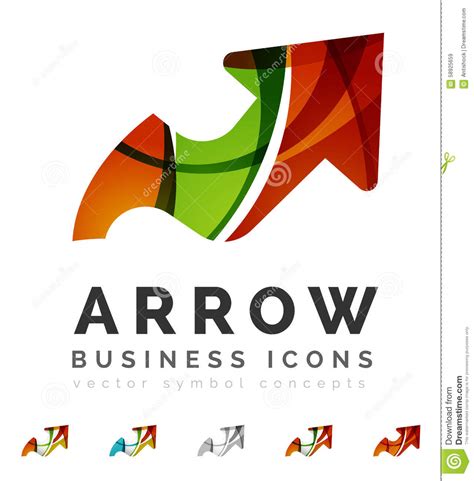 Set Of Arrow Logo Business Icons Stock Vector Illustration Of Flow