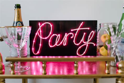 Now you can create a virtual dinner party at home with our downloadable zoom backgrounds. party light up led sign by magpie decor ...