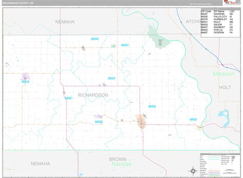 Richardson County Ne Wall Map Premium Style By Marketmaps Mapsales