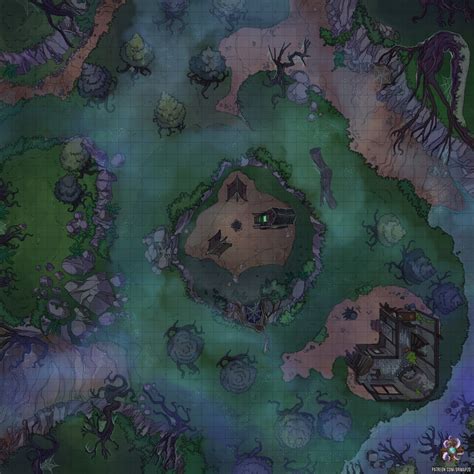 Scary Forest Battle Map 40x40 Dndmaps Tabletop Rpg Maps Fantasy
