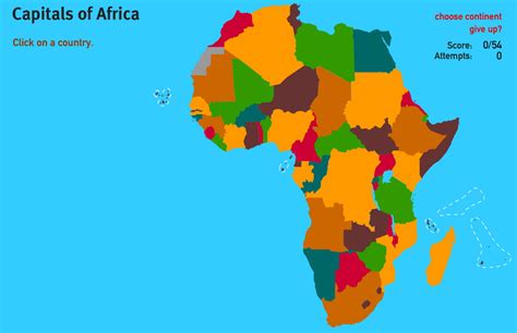 Interactive Map Of Africa Capitals Of Africa World Geography Games