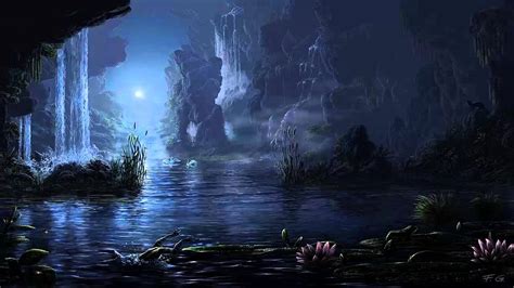 The Pond At Night Art Soundscapes Sleep Sounds Hd Youtube