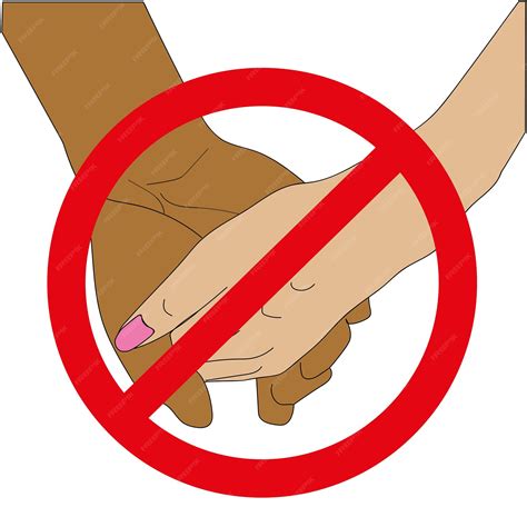 Premium Vector Touch Of Hands Is Forbidden No Handshakes Quarantine