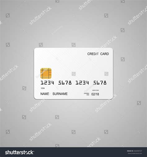 White Simple Credit Card Template On Stock Vector Royalty Free 360490727