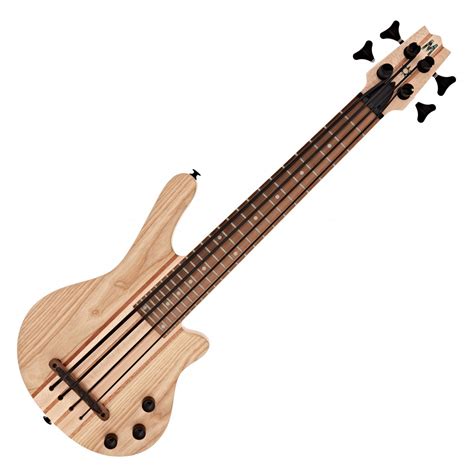 Mahalo Solid Electric Bass Ukulele Natural Gear4music