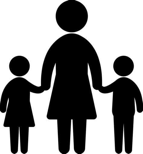 Vector Graphics Child Mother Silhouette Woman Child Png Download