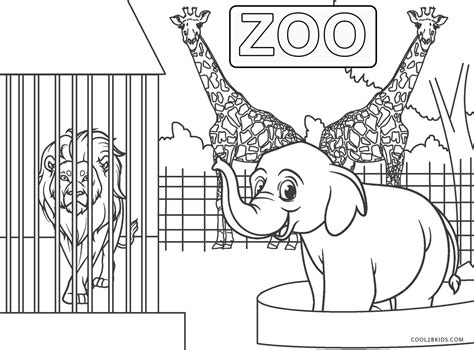 Zoo Animal Coloring Page Free Printable