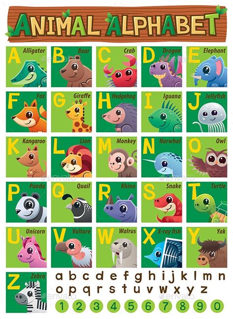 Animal Alphabet Charts In Color And Bw Free Animal Alphabet Letters