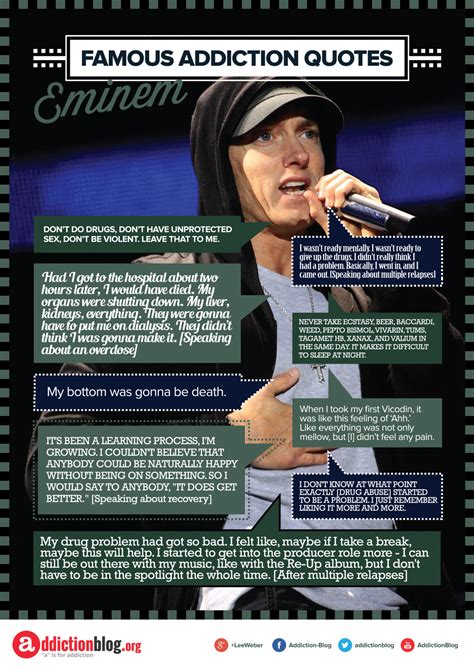 Eminems Quotes On Drugs And Addiction Recovery Infographic