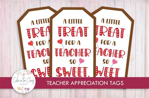 Teacher Appreciation Printables A Little Treat For A Teacher Etsy Canada