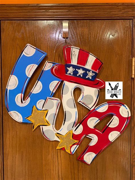 Fourth of july gnome door hanger. Pin on Front door decor