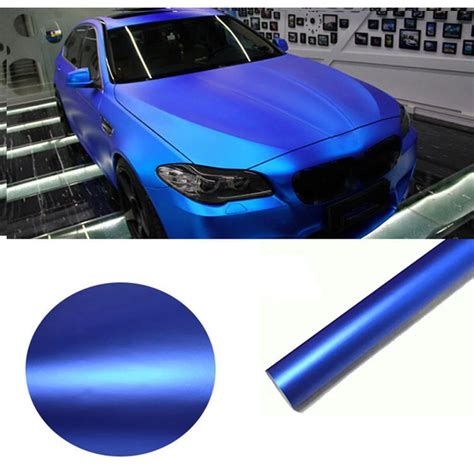 1520x500mm Auto Car Matte Metallic Blue Vinyl Wrap Adhesive Film Air