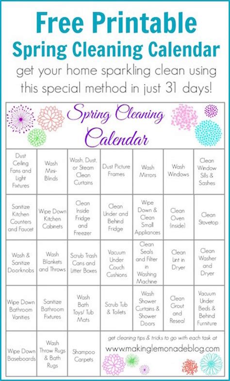 Free Printables To Help With Spring Cleaning Craftfoxes