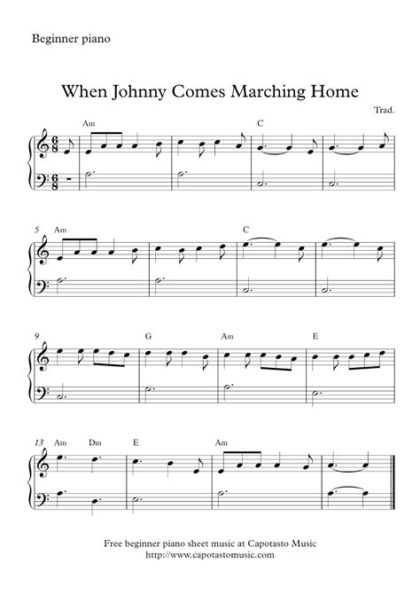 Free Printable Sheet Music For Beginners Piano Printable Templates