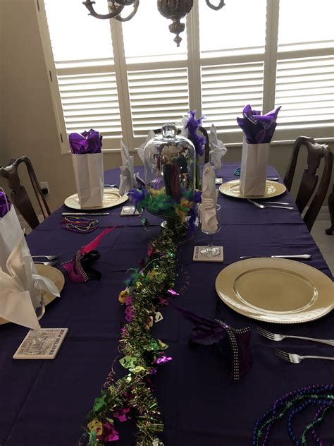 Pin By Mary On Mardi Gras In 2020 Table Decorations Decor Table