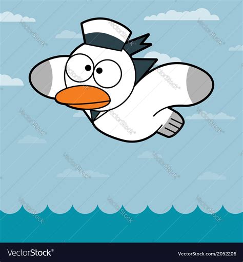 Cartoon Seagull Royalty Free Vector Image Vectorstock