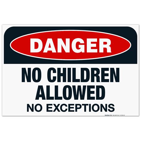 Danger No Children Allowed No Exceptions Sign Pool Sign