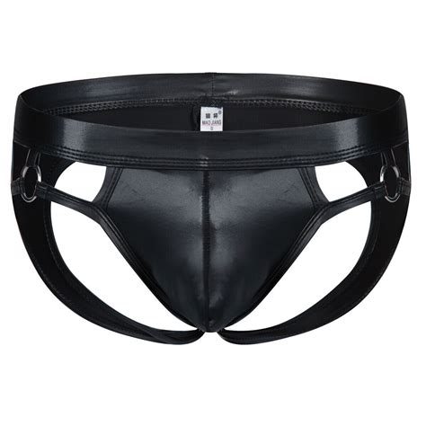 Sexy Men S Faux Leather Underwear Jumpsuit Briefs Pouch Boxer Comfy